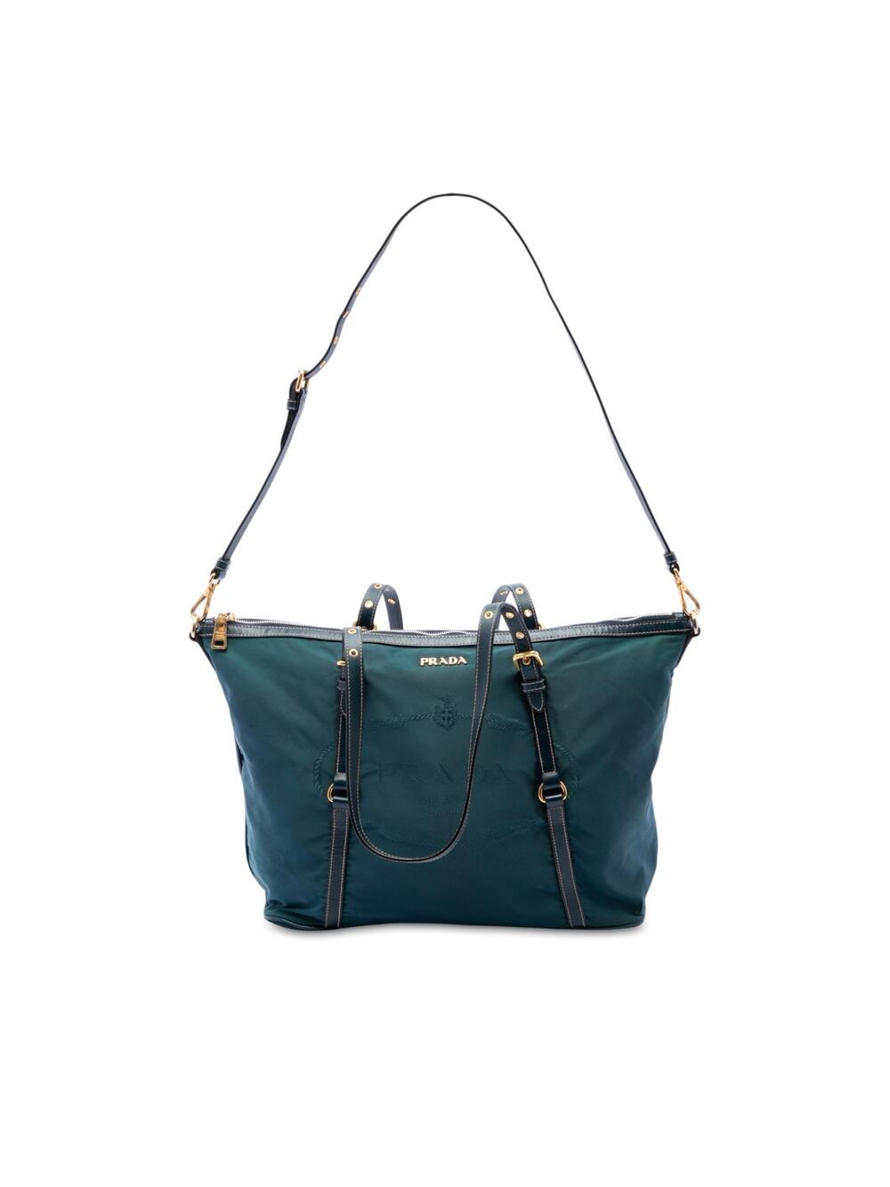 Prada Saffiano Trimmed Tessuto Satchel #361670P55B